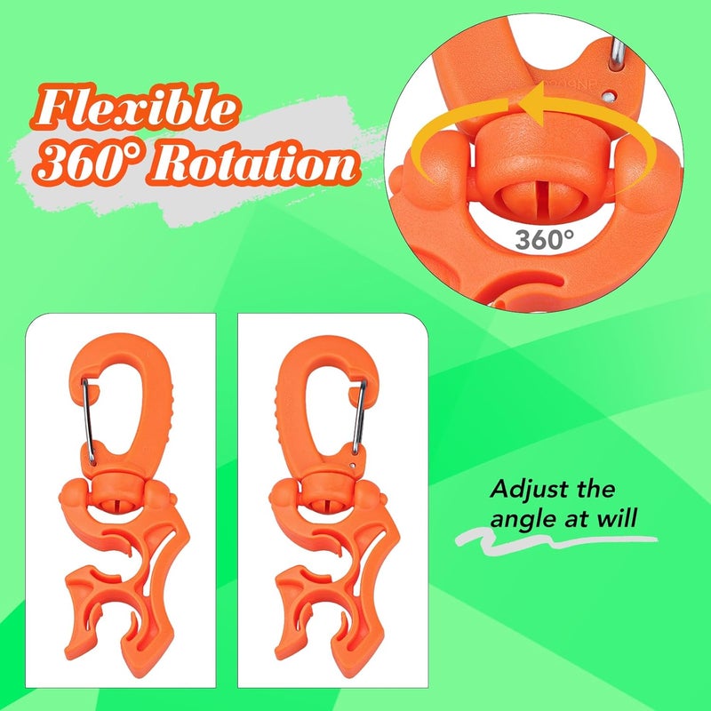 Dawitrly 3 Pieces Scuba Hose Holder Clip, Double BCD Hose Diving Clips with Snap Hook Buckle for Scuba Diving Snorkeling Equipment Accessories - Image 4